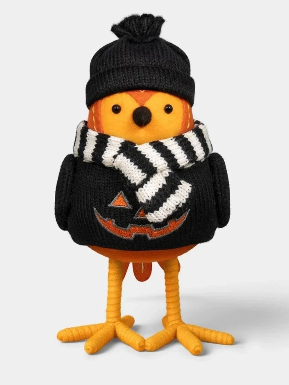 Featherly Friends™ 'Flicker' Pumpkin Fabric Bird Figurine - Hyde and EEK!
